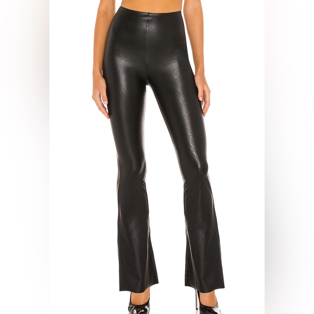 Commando Control Faux Leather Flare Pants Black